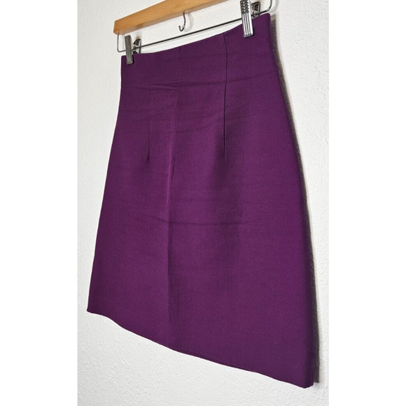 Miu Miu Womens Mini A Line Skirt 38 Purple High Rise Side Zip Cotton Italy US 2 - Picture 3 of 10